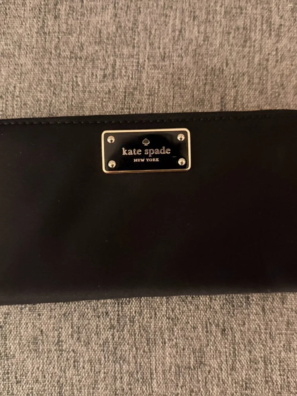 Kate Spade Black Blake Avenue Neda with Gold Zipper Zip Around Large Wallet